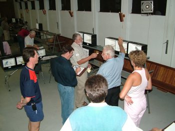 Judging area with L to R - Deon Davie, Ian Bleasdale, George Norval and Maja Swart