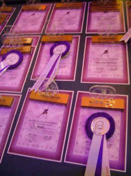 Certificates, Trophy's and Rosettes.