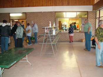 The Hall with the ladies serving tea and coffee