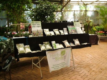 The Herbs for Birds stand in the venue