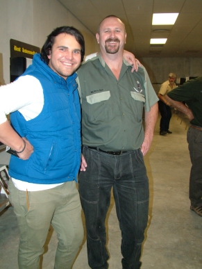 Japie Nel from jNj Show Stud with Ian Nel from Nel Brothers Stud enjoy the show.