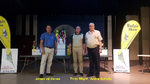 Our Judges Johan vd Merwe, Tony Slight and Andre Scholtz at the Gauteng Area Championship Show 2018