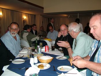 At the prize giving from left to right: Mike Davies, Lionel Sydenham, Ray Brown, Phil Reaney