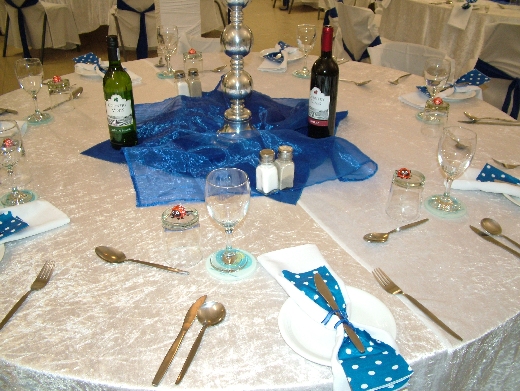 The tables at the prize giving.