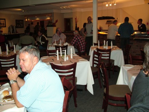 The Friday evening supper. Johan from DUP Stud in the foreground.