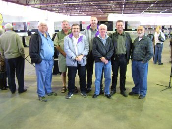 Exhibitors (L to R) John Grobler, Gert Pieters, John Nel, Ian Nel, Clarence Marks, Kobus Hechter (JSBS Visitor), Mike Davies