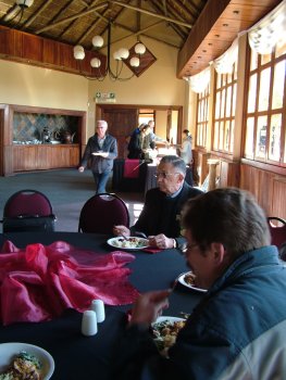 The Judge and show team enjoy lunch in one of the other venues on the premises.